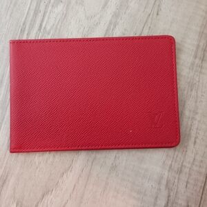 Louis Vuitton Business Card Holder Epi Leather Vertical Red Rare Card Holder